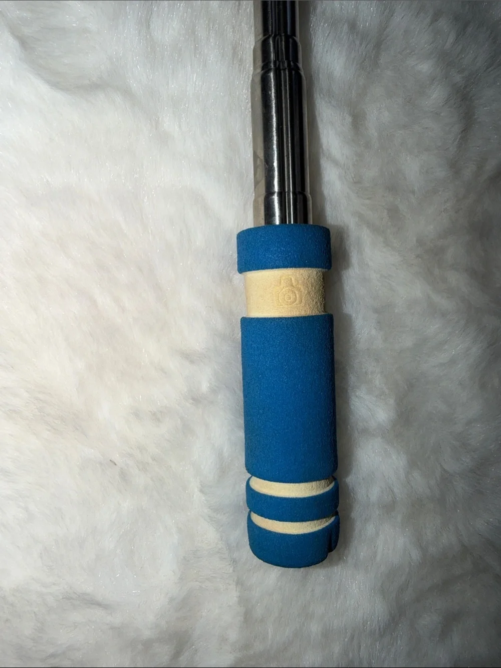 Blue Foam Handle Selfie Stick with Wired Shutter